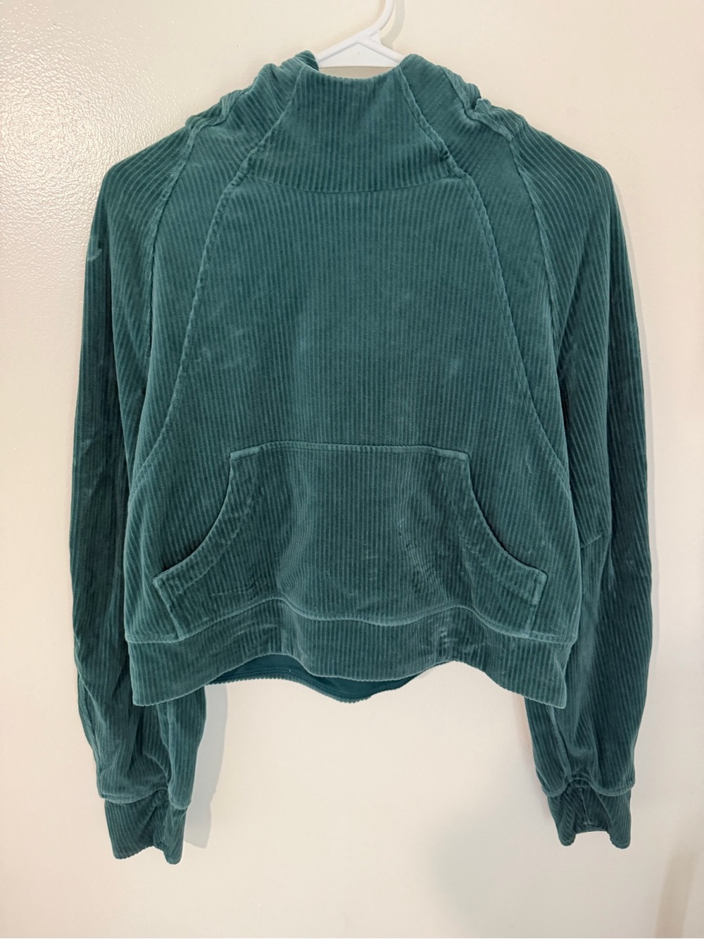 LULULEMON Corduroy Hoodie in Teal Green size extra small/ small Very good shape